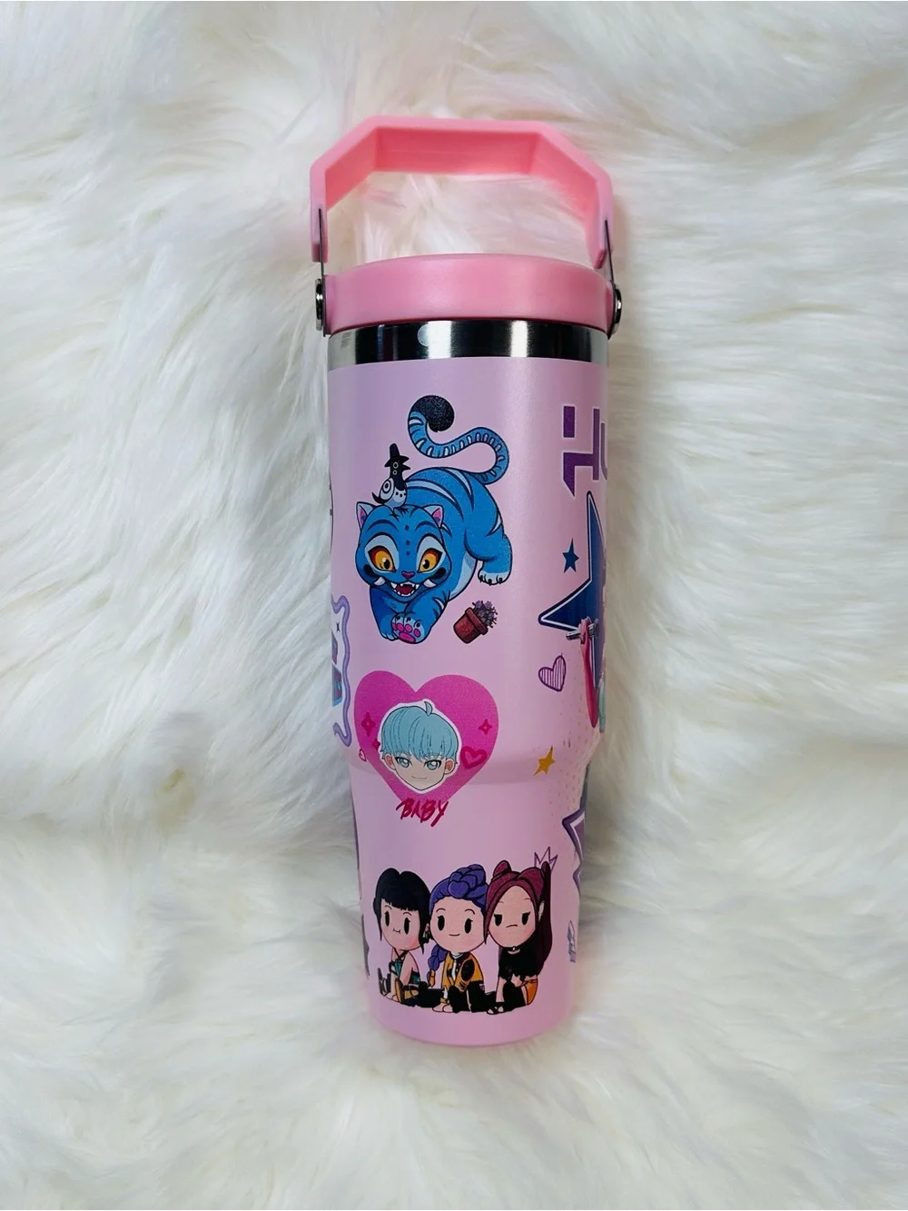 Pink K-Pop Graphic Insulated Tumbler - Pink